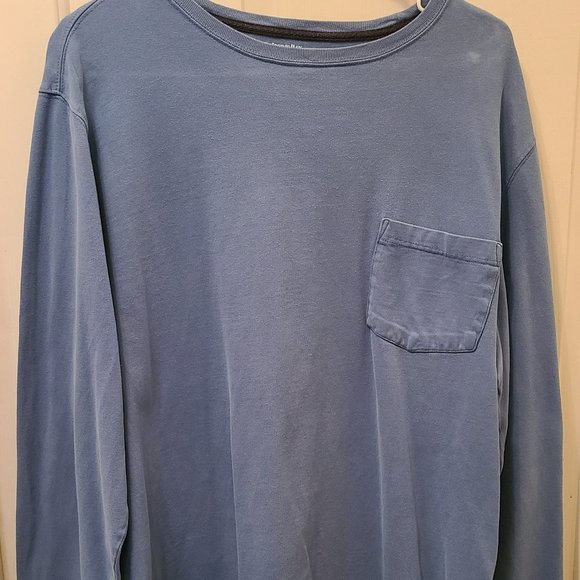 ST. JOHN'S BAY MEN'S BLUE LONG SLEEVE HERITAGE SUEDED JERSEY SIZE L LONG TALL - Picture 1 of 9